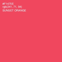 #F1475E - Sunset Orange Color Image