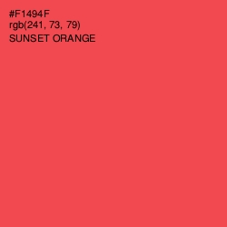 #F1494F - Sunset Orange Color Image