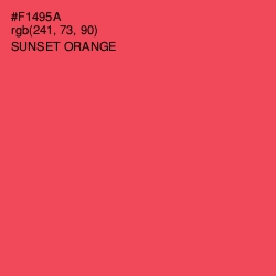 #F1495A - Sunset Orange Color Image