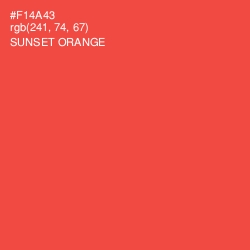 #F14A43 - Sunset Orange Color Image