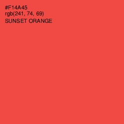 #F14A45 - Sunset Orange Color Image