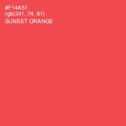 #F14A51 - Sunset Orange Color Image