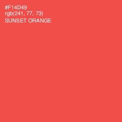 #F14D49 - Sunset Orange Color Image