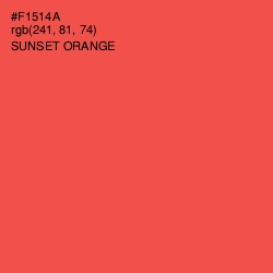 #F1514A - Sunset Orange Color Image