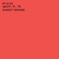 #F1514C - Sunset Orange Color Image