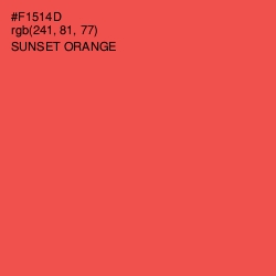 #F1514D - Sunset Orange Color Image