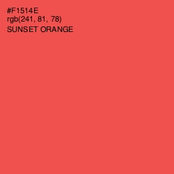 #F1514E - Sunset Orange Color Image