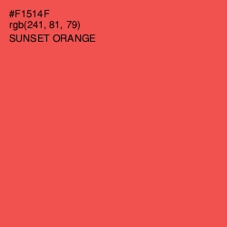 #F1514F - Sunset Orange Color Image