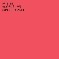 #F1515E - Sunset Orange Color Image
