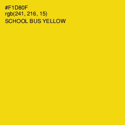 #F1D80F - School bus Yellow Color Image