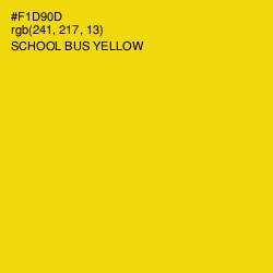 #F1D90D - School bus Yellow Color Image