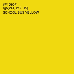 #F1D90F - School bus Yellow Color Image