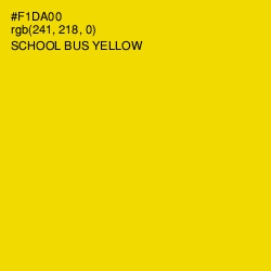 #F1DA00 - School bus Yellow Color Image