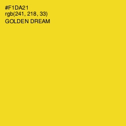 #F1DA21 - Golden Dream Color Image