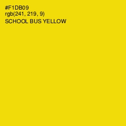 #F1DB09 - School bus Yellow Color Image