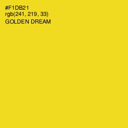 #F1DB21 - Golden Dream Color Image