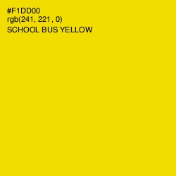 #F1DD00 - School bus Yellow Color Image