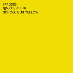 #F1DD03 - School bus Yellow Color Image