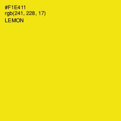 #F1E411 - Lemon Color Image