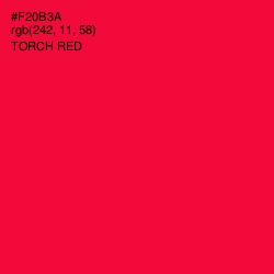 #F20B3A - Torch Red Color Image