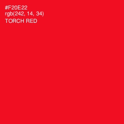#F20E22 - Torch Red Color Image