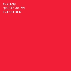 #F21E38 - Torch Red Color Image