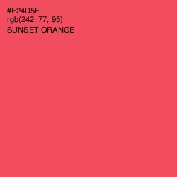 #F24D5F - Sunset Orange Color Image