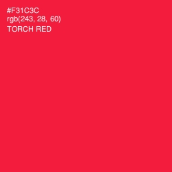 #F31C3C - Torch Red Color Image