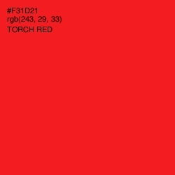 #F31D21 - Torch Red Color Image