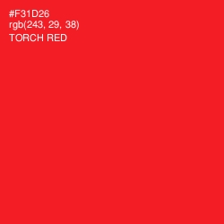 #F31D26 - Torch Red Color Image