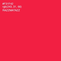 #F31F42 - Razzmatazz Color Image