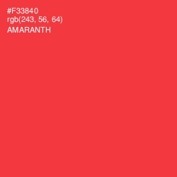#F33840 - Amaranth Color Image