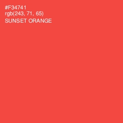 #F34741 - Sunset Orange Color Image