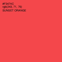 #F3474C - Sunset Orange Color Image