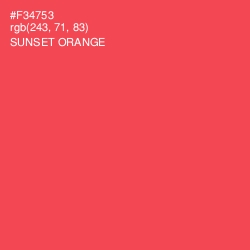 #F34753 - Sunset Orange Color Image