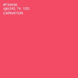 #F34A66 - Carnation Color Image