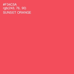 #F34C5A - Sunset Orange Color Image