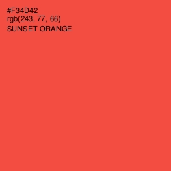 #F34D42 - Sunset Orange Color Image