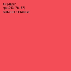 #F34E57 - Sunset Orange Color Image