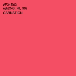 #F34E63 - Carnation Color Image