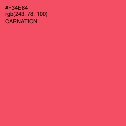 #F34E64 - Carnation Color Image