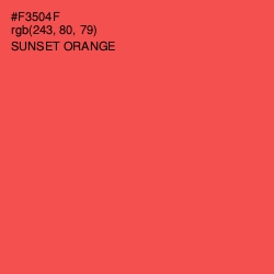 #F3504F - Sunset Orange Color Image