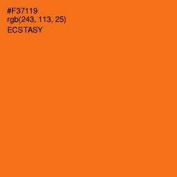 #F37119 - Ecstasy Color Image