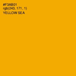#F3AB01 - Yellow Sea Color Image