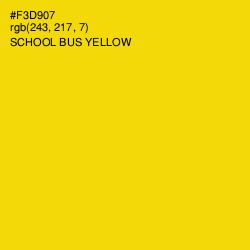 #F3D907 - School bus Yellow Color Image