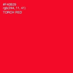 #F40B29 - Torch Red Color Image
