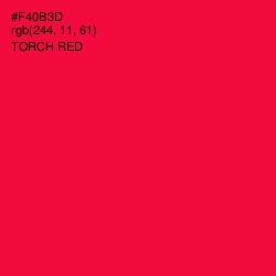 #F40B3D - Torch Red Color Image