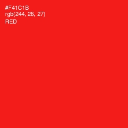 #F41C1B - Red Color Image