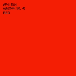 #F41E04 - Red Color Image