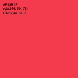 #F43B4E - Radical Red Color Image